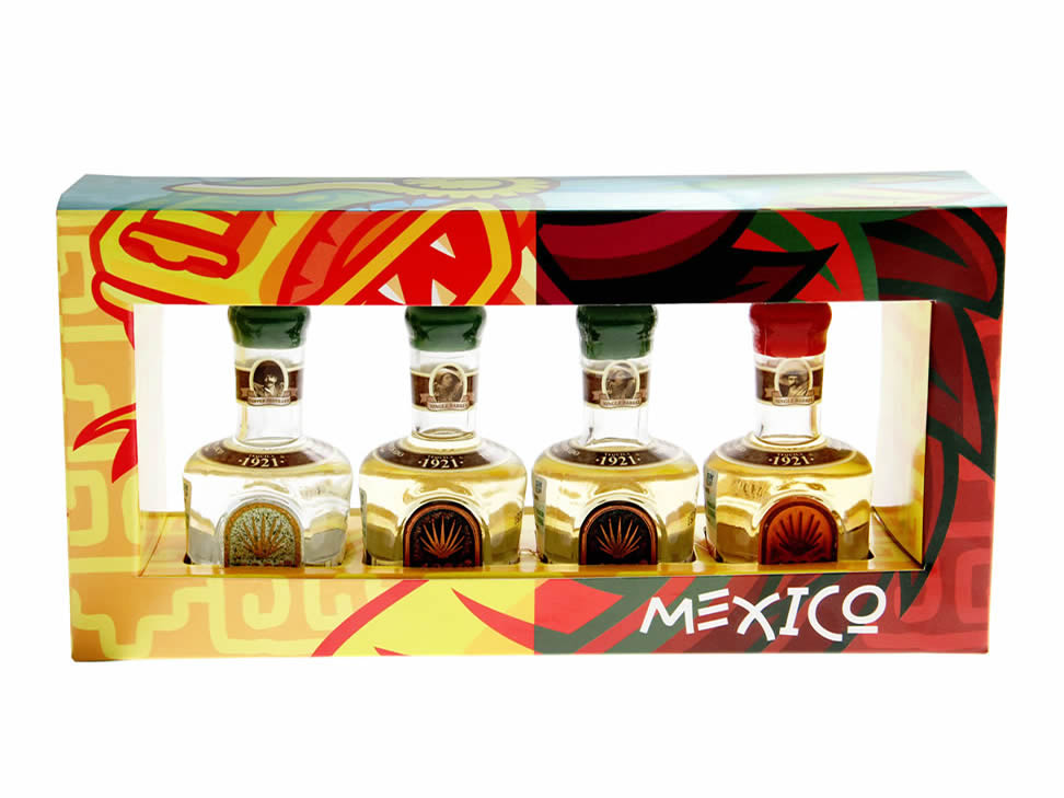 Tequila Set de 4 Botellas Mini de 50 ml Tequila Set de 4 Botellas Mini de 50 ml